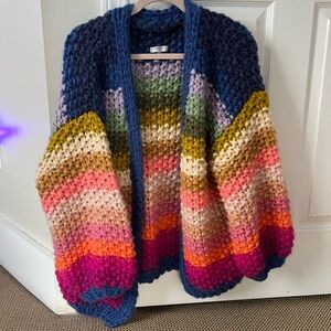 rainbow chunky Anthropologie cardigan — like new!
